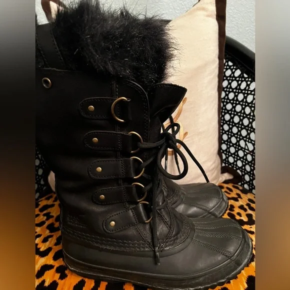 SOREL Joan of Arctic Premium Black Ladies Snow Boots Ski Apres Ski - Picture 5 of 8